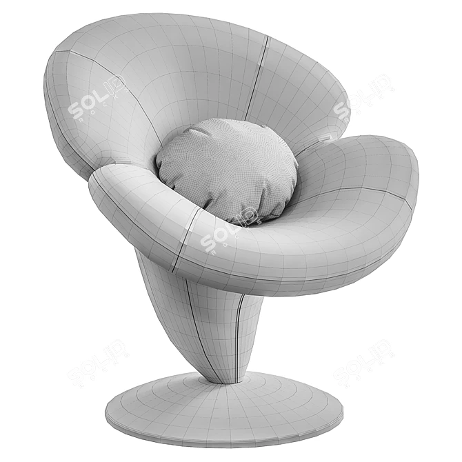 Orchidia Purple Velvet Armchair 3D model image 5