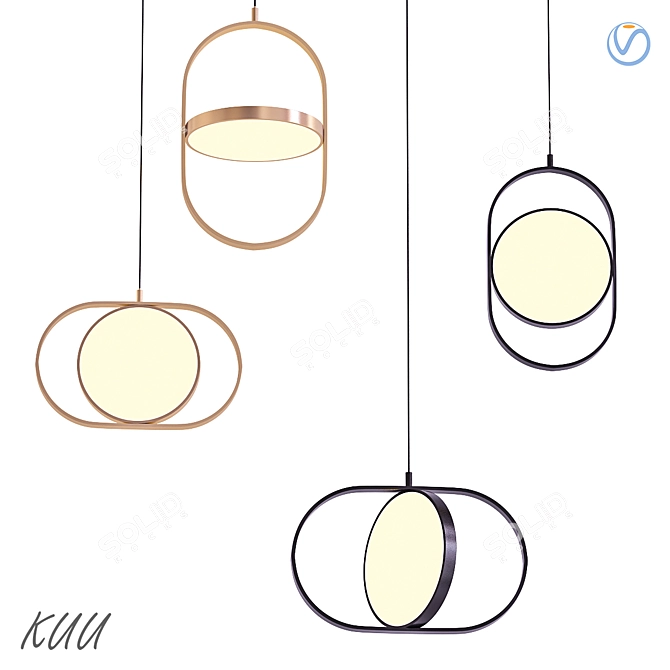  Modern Linear Pendant Light "Kuu 3D model image 1