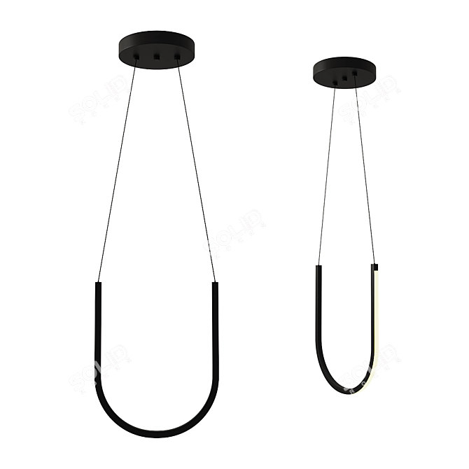 Elegant U1 Pendant Light 3D model image 1