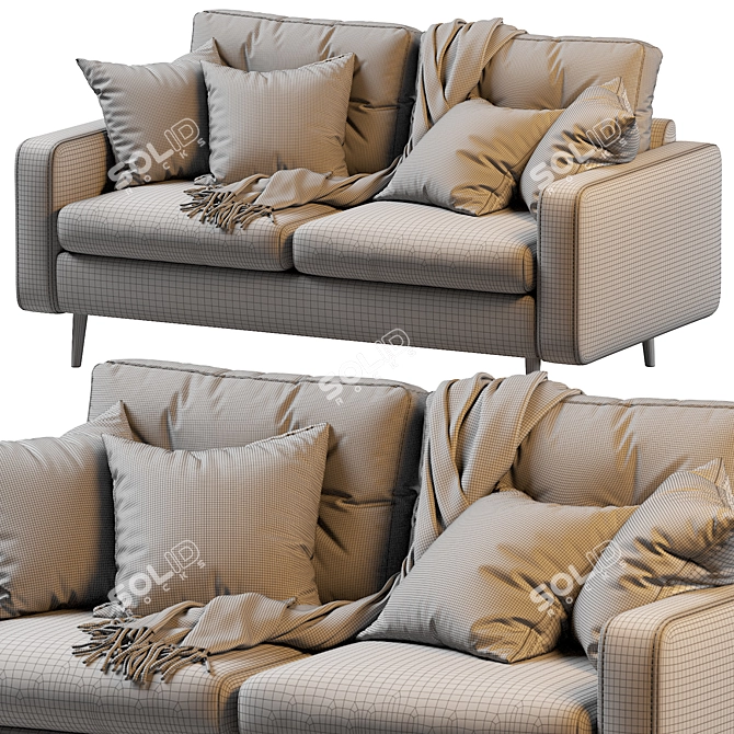 Dins Mini Leather Sofa: Small yet Stylish! 3D model image 5
