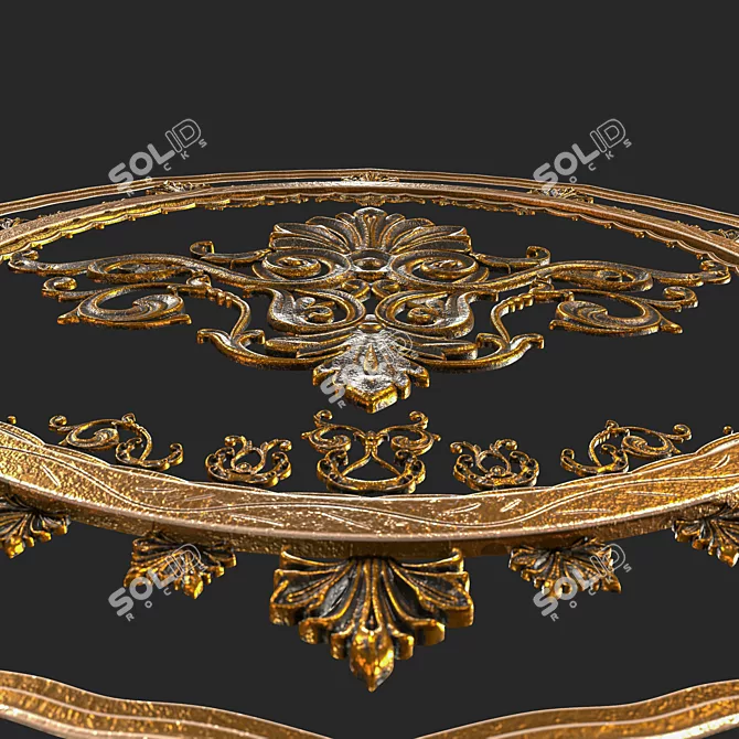 Luxury Golden Ornamental Sculpture 3D model image 18