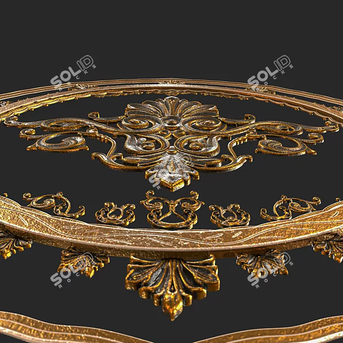 Luxury Golden Ornamental Sculpture 3D model image 28