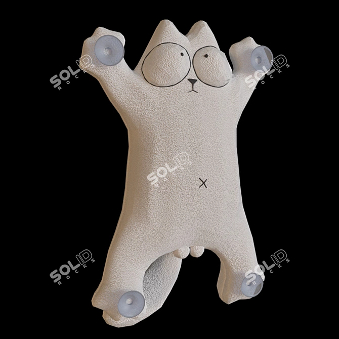 Suction Paw Cat Simon - Fun Car Toy 3D model image 1