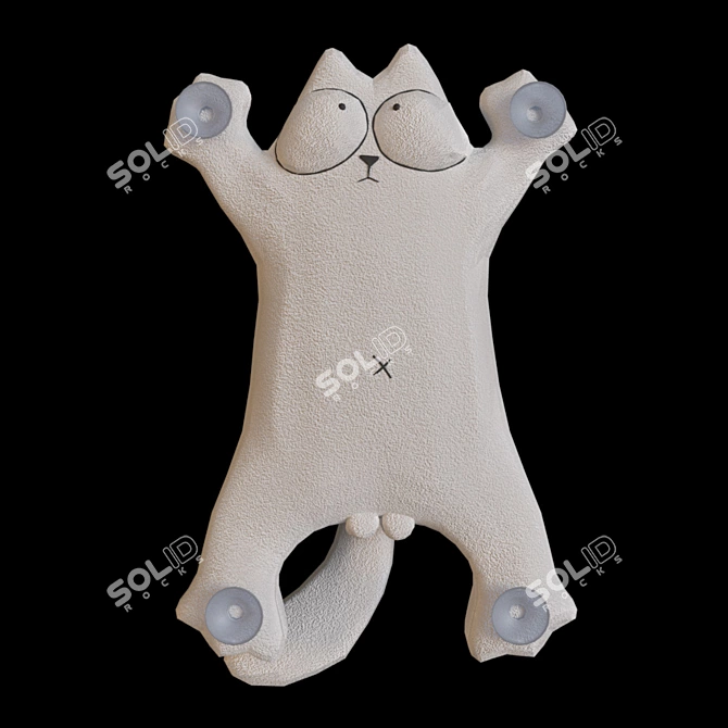 Suction Paw Cat Simon - Fun Car Toy 3D model image 2