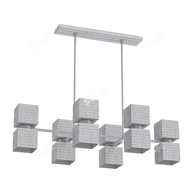 Elegant Ava Linear Chandelier 3D model image 2