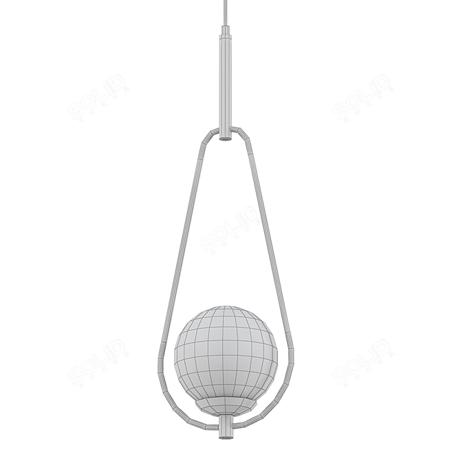 Sleek Chrome Pendant light by B.LUX 3D model image 2