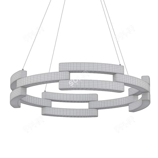 Chic Industrial Chain Link Pendant 3D model image 2