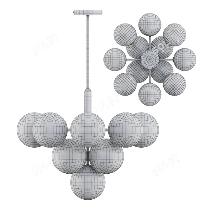 Elegant Ball Light Fixture 3D model image 3