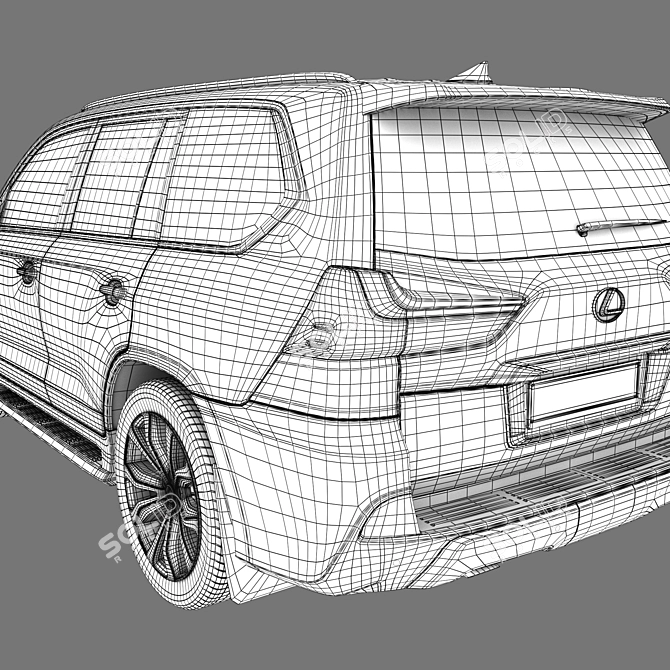 Luxurious Lexus LX: Powerful, Stylish, and Versatile 3D model image 4