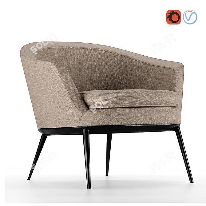 Caratos Maxalto Armchair - Elegant Comfort 3D model image 1