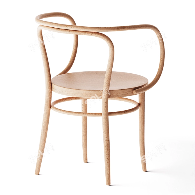 Elegant Bentwood Armchair Thonet 3D model image 2