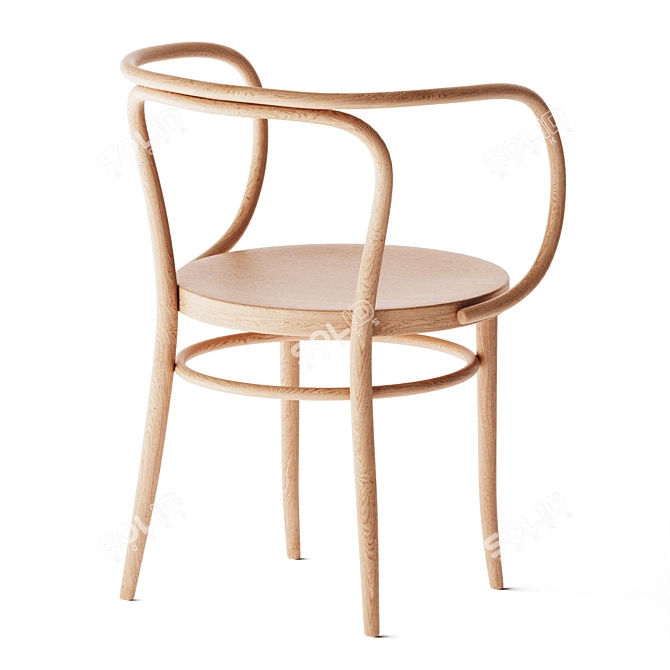 Elegant Bentwood Armchair Thonet 3D model image 4