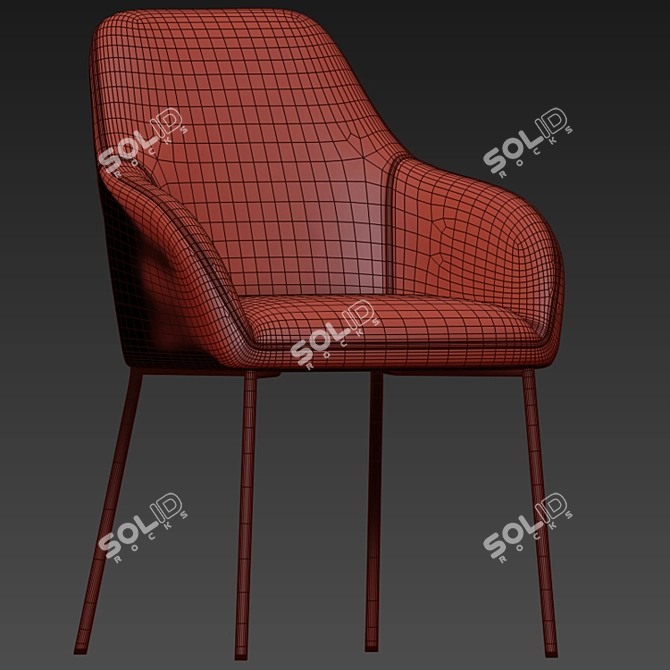 Modern Daniella Dining Chair Table 3D model image 4