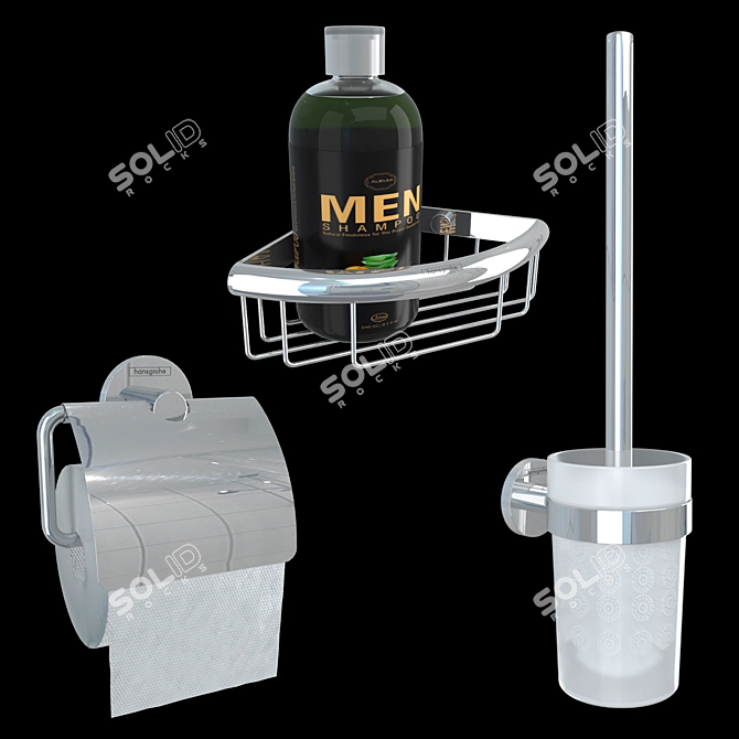 HANSGROHE Logis Accessory Set: Complete Bathroom Upgrade 3D model image 3