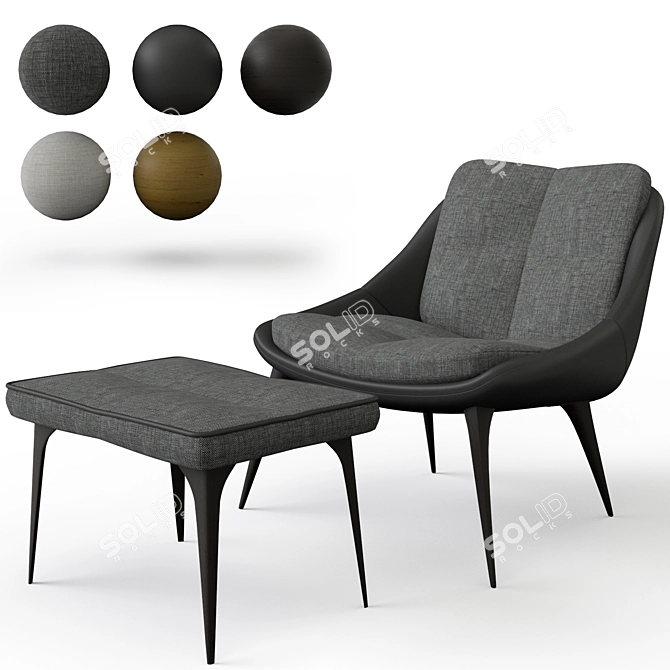 Columbus Lounge Chair: Ultimate Comfort 3D model image 1