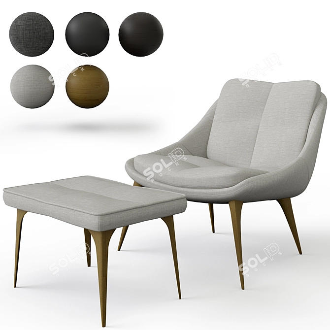 Columbus Lounge Chair: Ultimate Comfort 3D model image 2