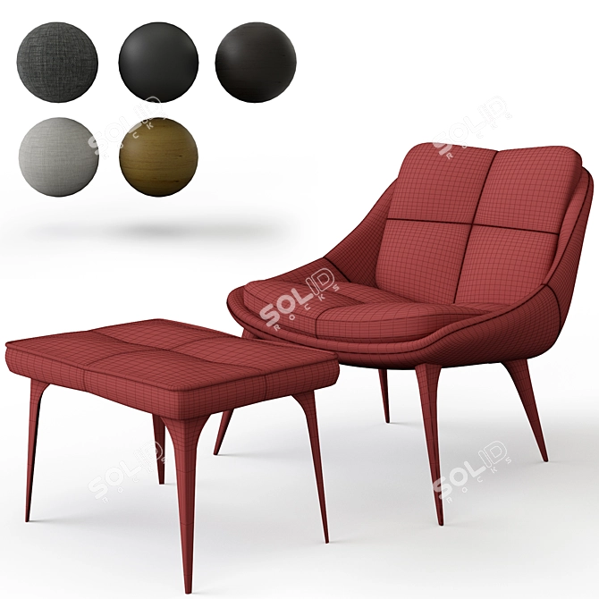 Columbus Lounge Chair: Ultimate Comfort 3D model image 3