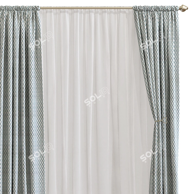 Elegant Drapery: Curtain 766 3D model image 2