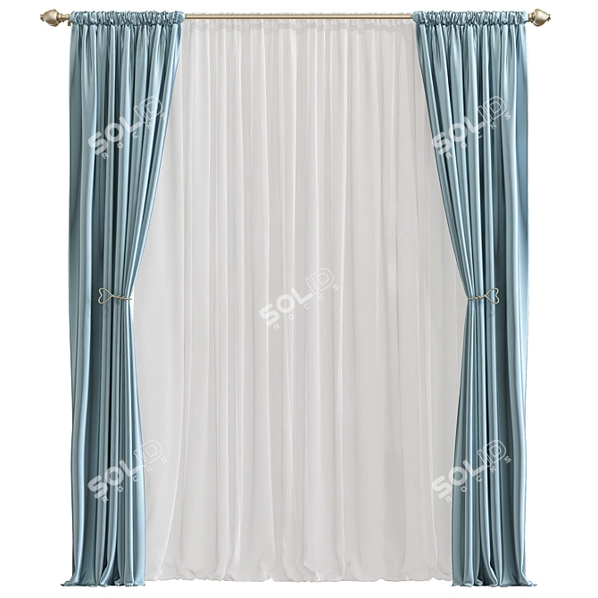 Elegant Drapery Solution 3D model image 1