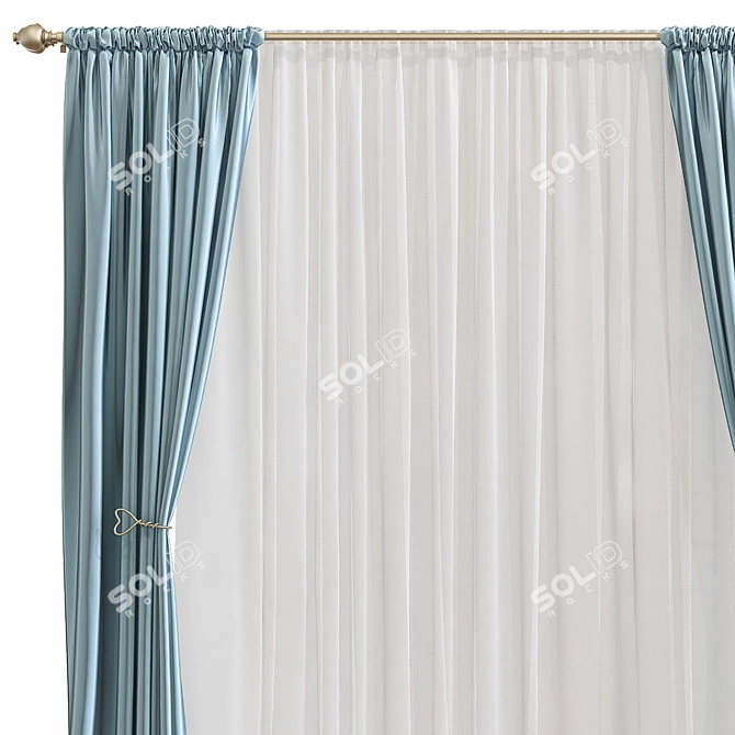 Elegant Drapery Solution 3D model image 2