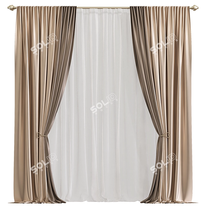 Modernized Curtain Design 771 3D model image 1