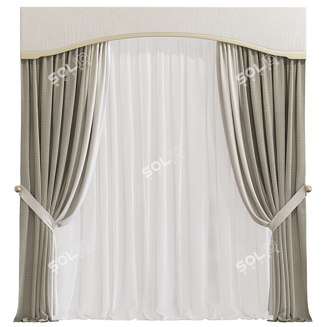 Refined Curtain Design 3D model image 1