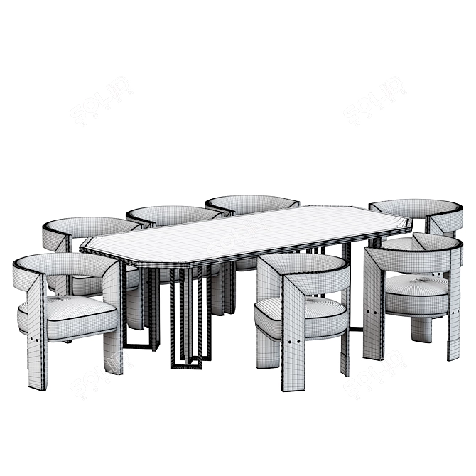 Brooklyn & Hancock Modern Dining Set 3D model image 5