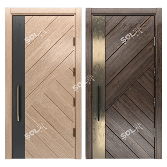 Elegant Fusion Door 3D model image 1