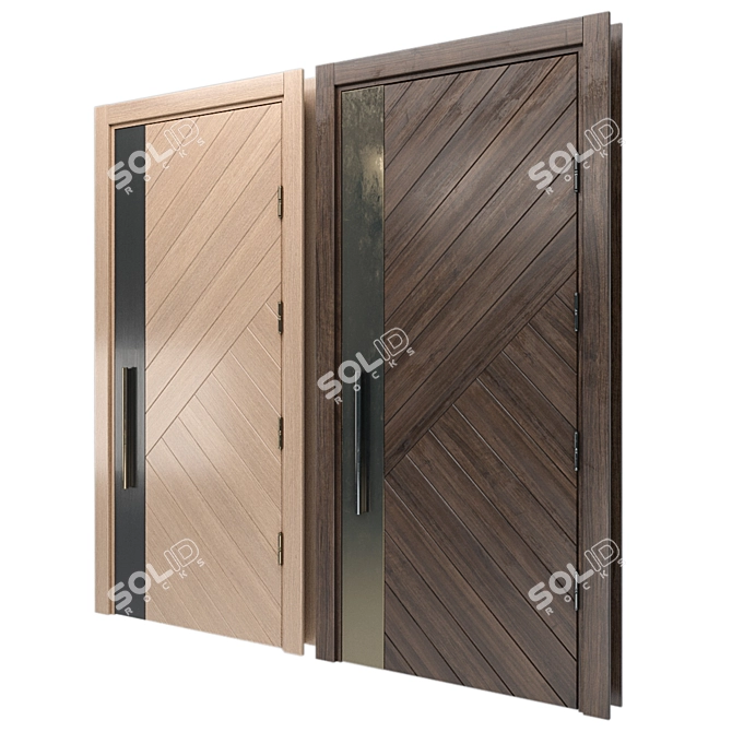 Elegant Fusion Door 3D model image 2