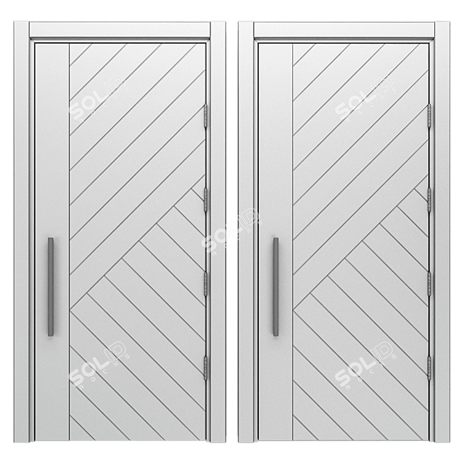 Elegant Fusion Door 3D model image 4