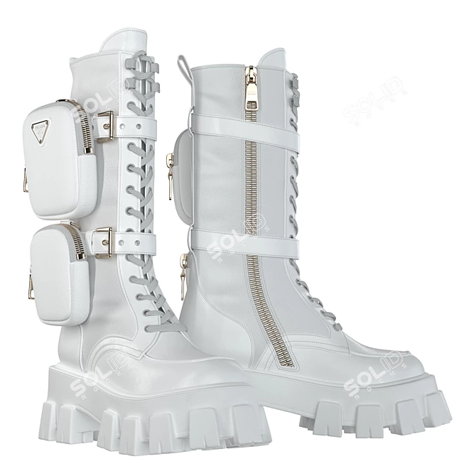 PRADA Monolith Combat Boots 3D model image 1