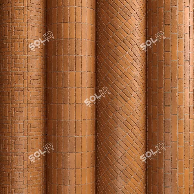 PBR Brick Tiles: 4 Patterns in 5 Materials 3D model image 1
