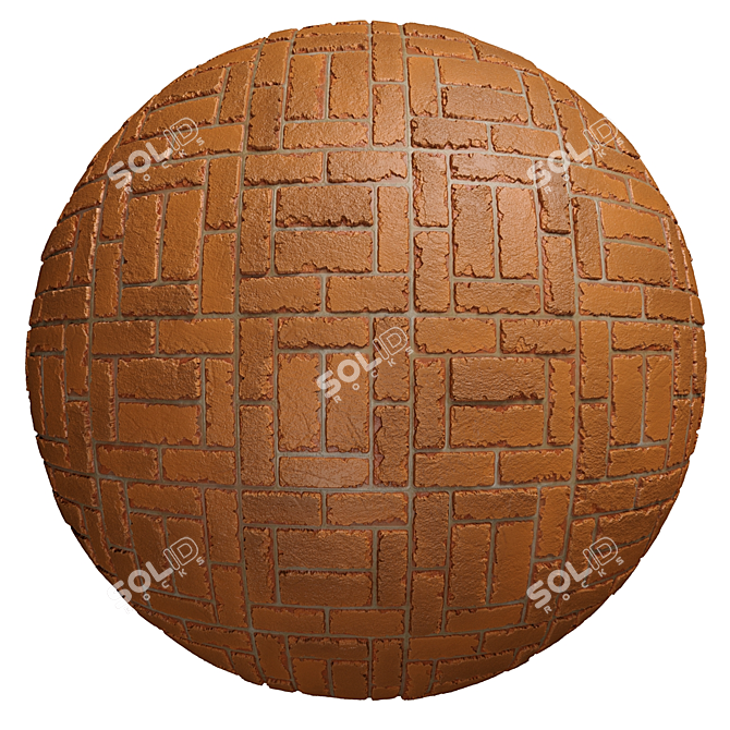 PBR Brick Tiles: 4 Patterns in 5 Materials 3D model image 2