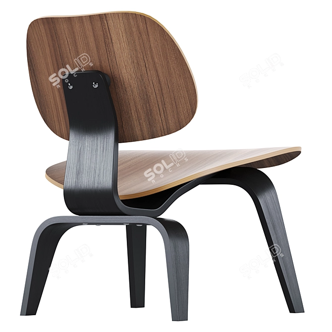 Vitra LCW Plywood Lounge Chair Wood: Scandinavian Design 3D model image 2