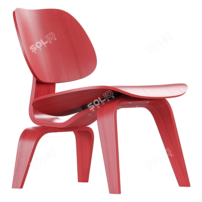 Vitra LCW Plywood Lounge Chair Wood: Scandinavian Design 3D model image 4