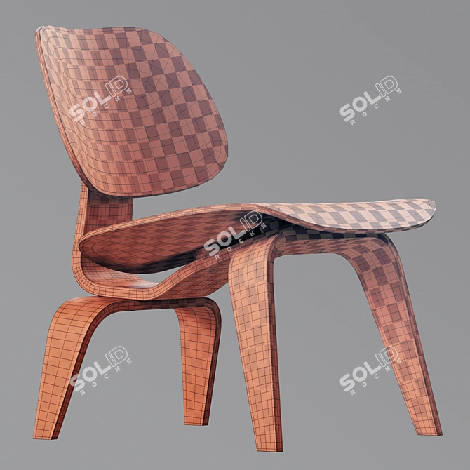 Vitra LCW Plywood Lounge Chair Wood: Scandinavian Design 3D model image 5
