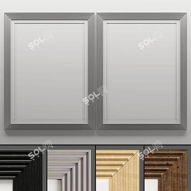 Elegant Art Frame Set - 732 3D model image 3