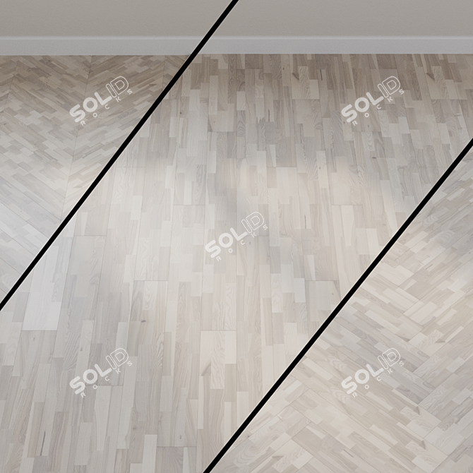 Light Beige Oak Parquet Board 3D model image 1