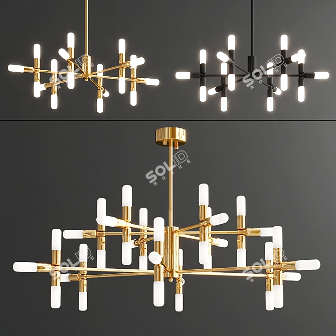 Nordic LED Pendant Chandelier 3D model image 1