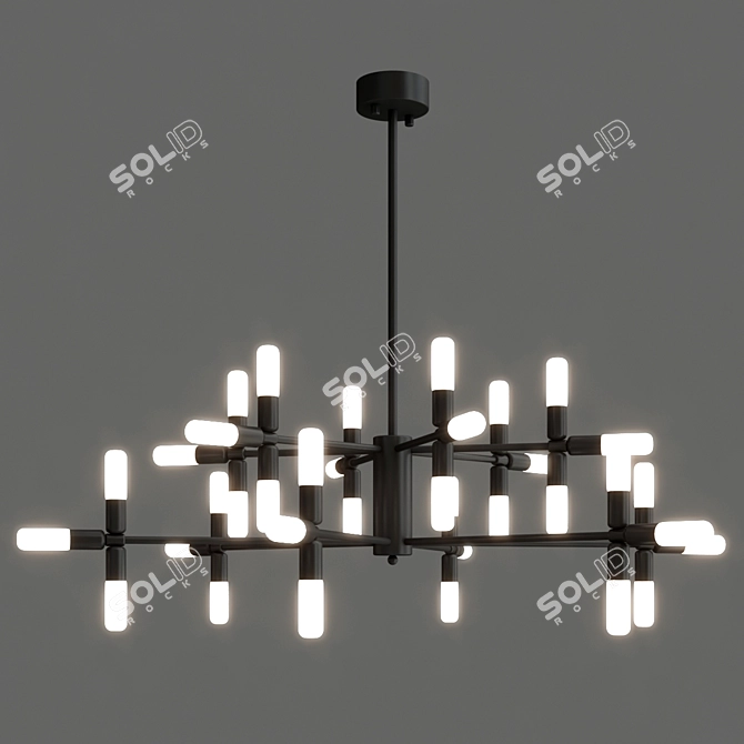 Nordic LED Pendant Chandelier 3D model image 2