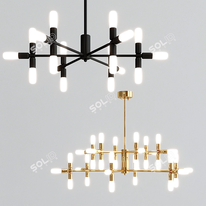 Nordic LED Pendant Chandelier 3D model image 3