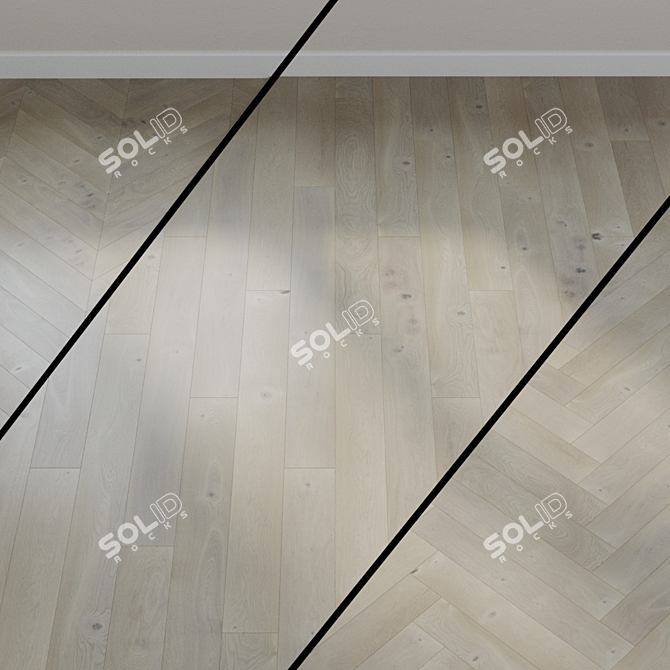 Unique Oak Silver Gray Parquet 3D model image 1