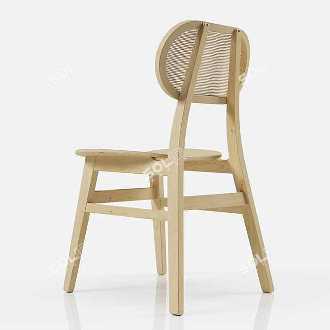 Cosmo Tanado: Elegant Beige Rattan Chair 3D model image 2