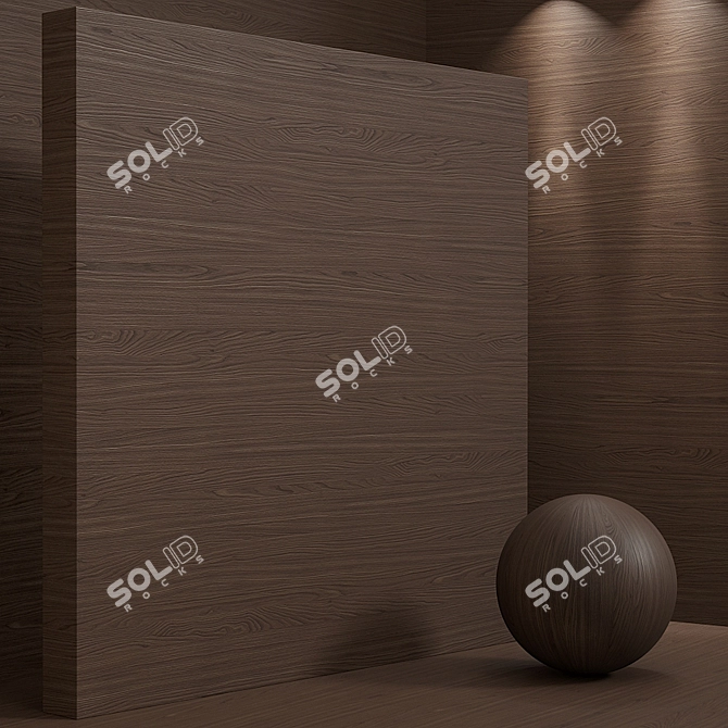 Seamless Walnut Wood Box Set 3D model image 3