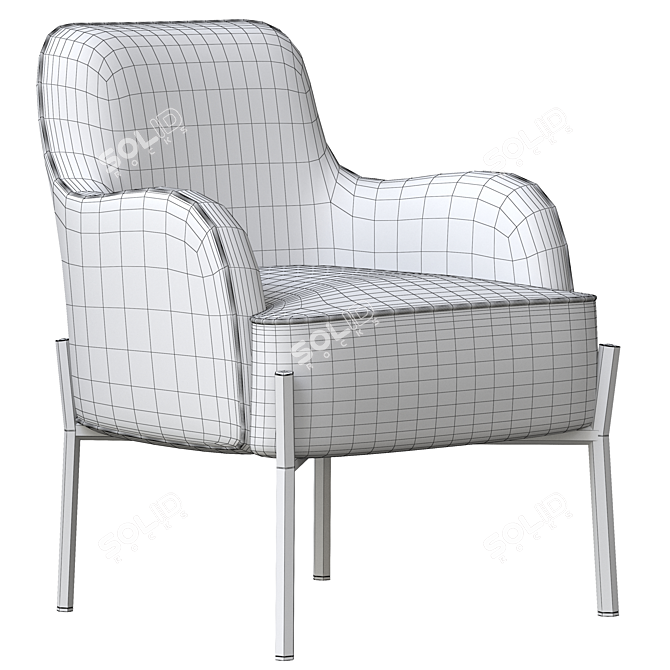 Elegant Golden Velvet Accent Chair 3D model image 1