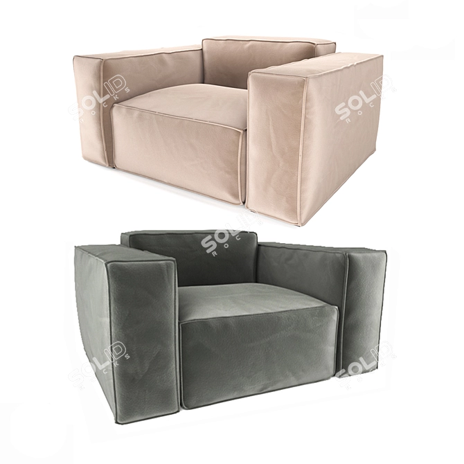 Modern Fox Armchair: Comfy & Stylish 3D model image 2