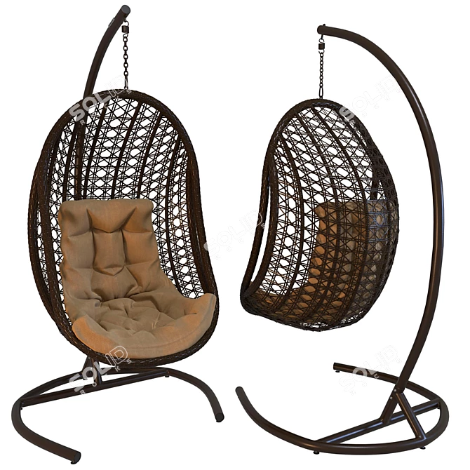 Stylish OM Hanging Chair - Balcony Diamonds 3D model image 2