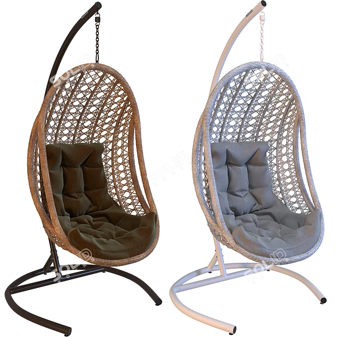 Stylish OM Hanging Chair - Balcony Diamonds 3D model image 3