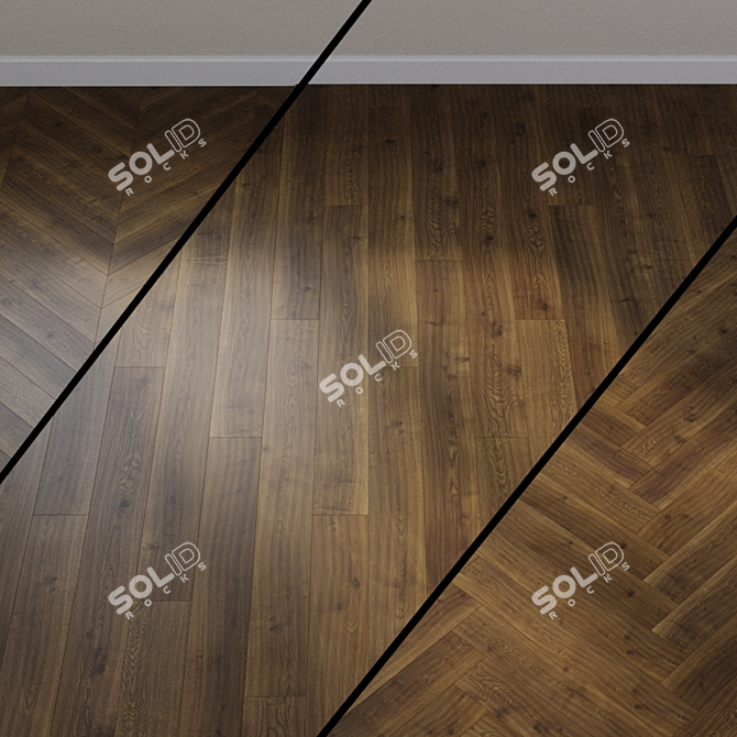 Unique Oak Parquet Board 3D model image 1