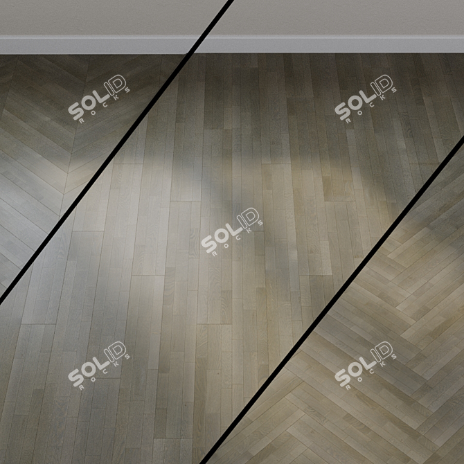 Ter Hurne Oak Parquet Board: Azur Brown Design 3D model image 1